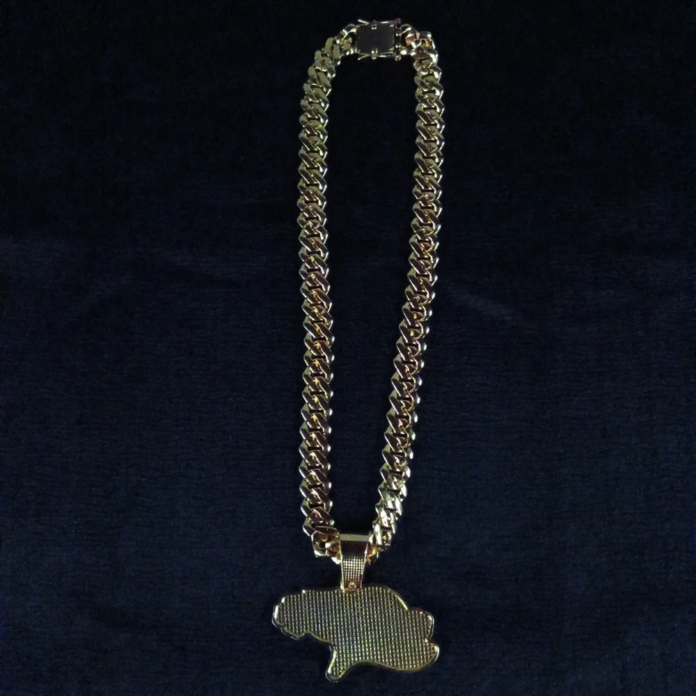 NFL Chicago Bears 20 Inch Necklace Pendant Cuban Chain Link Football Jewelry - Picture 6 of 6